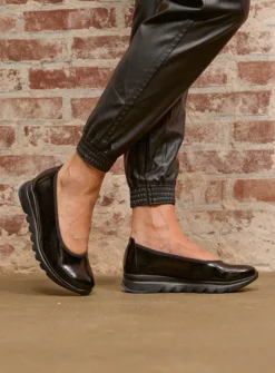 Instappers<Wolky Snallerina F2F - zwart lak biocare zwartlakbiocare