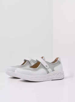Wandelschoenen|Bandschoenen<Wolky Spring S2F - wit/grijsgroen combi stretchleer wit/grijsgroencombistretchleer