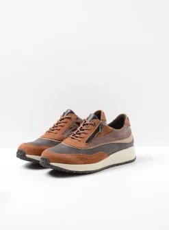 Lage Veterschoenen|Sneakers<Wolky Sprint - cognac combi leer cognaccombileer