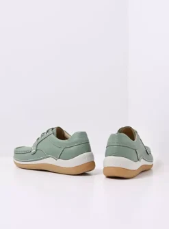 Lage Veterschoenen|Sneakers<Wolky Taranta - saliegroen leer saliegroenleer