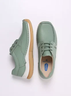Lage Veterschoenen|Sneakers<Wolky Taranta - saliegroen leer saliegroenleer