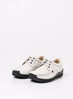 Lage Veterschoenen|Sneakers<Wolky Taranta - wol wit leer wolwitleer