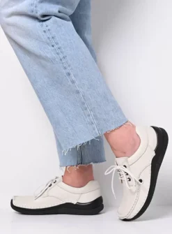 Lage Veterschoenen|Sneakers<Wolky Taranta - wol wit leer wolwitleer