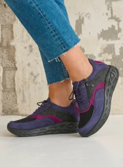 Lage Veterschoenen|Wandelschoenen<Wolky Vitality S2F - paars combi stretch leer paarscombistretchleer