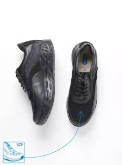 Lage Veterschoenen|Wandelschoenen<Wolky Vitality S2F - zwart combi stretchleer zwartcombistretchleer