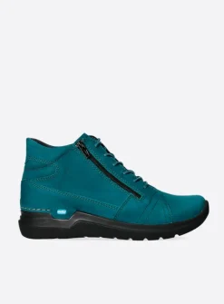 Hoge Veterschoenen|Wandelschoenen<Wolky Why - petrol nubuck petrolnubuck