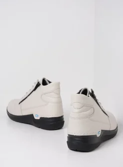 Hoge Veterschoenen|Wandelschoenen<Wolky Why - wit leer witleer