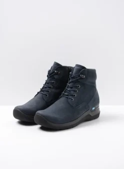 Hoge Veterschoenen|Wandelschoenen<Wolky Whynot - blauw nubuck blauwnubuck
