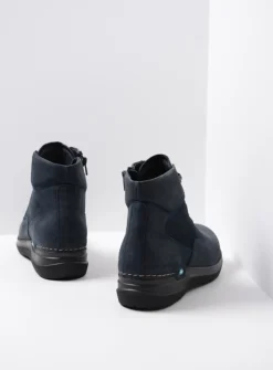 Hoge Veterschoenen|Wandelschoenen<Wolky Whynot - blauw nubuck blauwnubuck