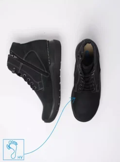 Hoge Veterschoenen|Wandelschoenen<Wolky Whynot HV - zwart nubuck zwartnubuck