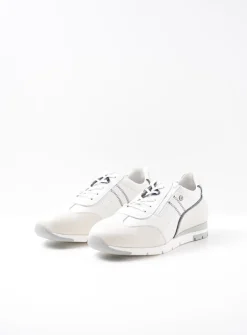Lage Veterschoenen|Sneakers<Wolky Yell XW - wit/blauw leer wit/blauwleer
