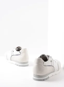Lage Veterschoenen|Sneakers<Wolky Yell XW - wit/blauw leer wit/blauwleer