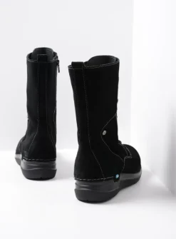 Hoge Veterschoenen|Veterlaarzen<Wolky Zigzag - zwart suede zwartsuede